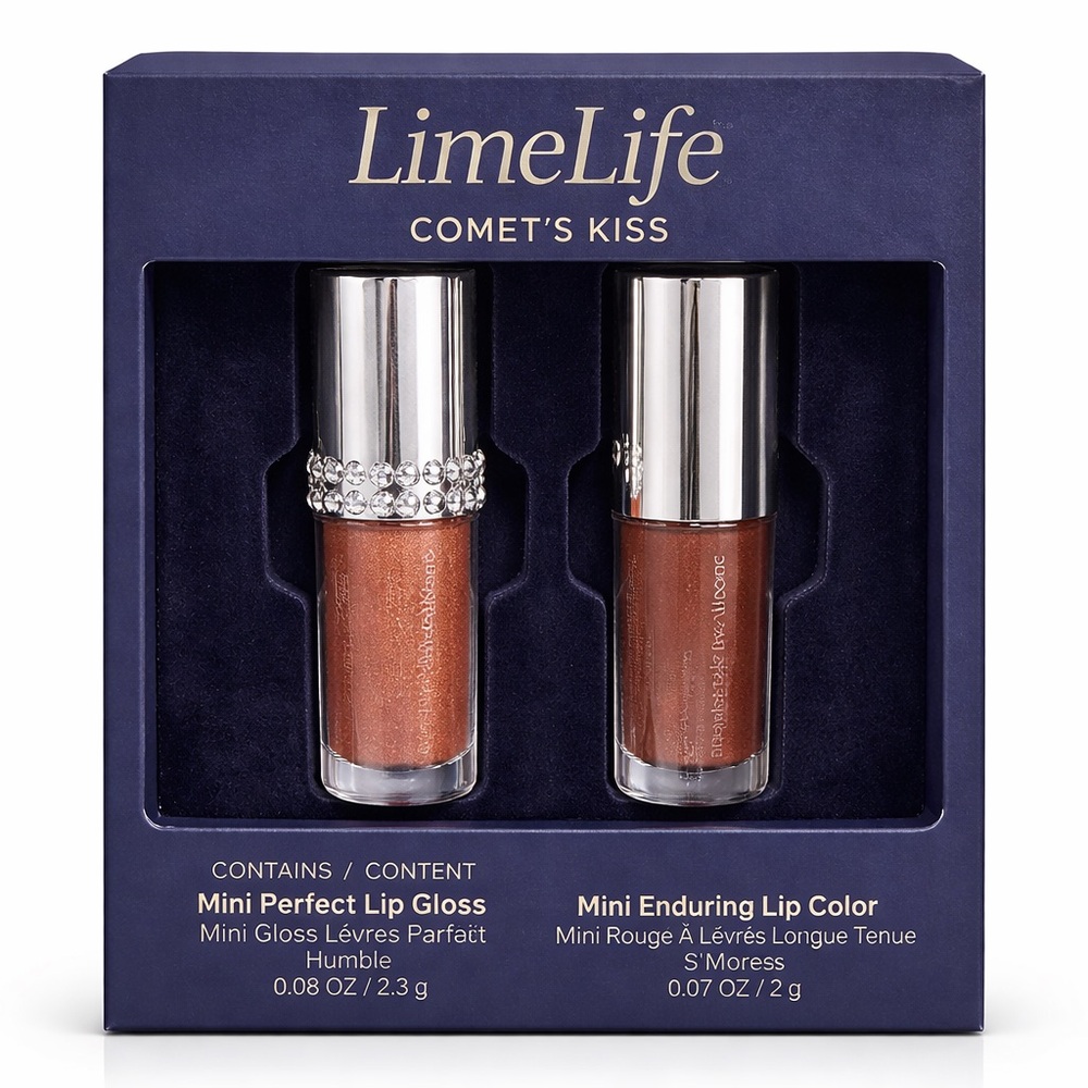 LimeLife Comet's Kiss Mini Lip Gloss & Lip Color Set - Shimmery Brown
